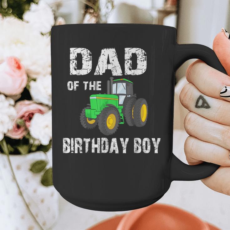 Dad Of The Birthday Boy Vintage Farm Tractor Party Family Graphic Print Coffee Mug
