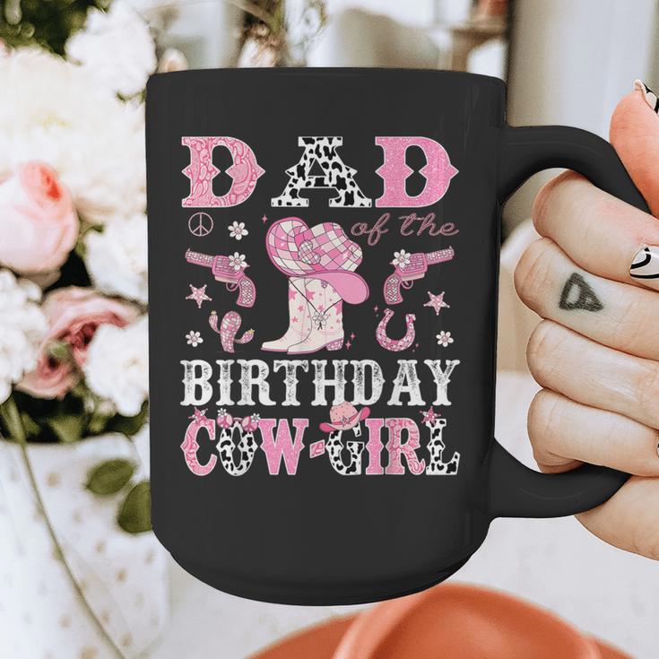 Dad Of The Birthday Cowgirl Pink Disco Rodeo Western Graphic Print Coffee Mug