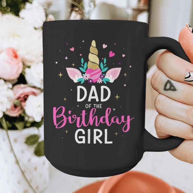 Dad Of The Birthday Girl Matching Family Unicorn Party Graphic Print Coffee Mug