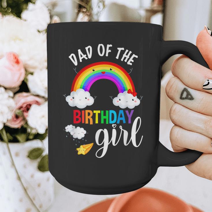 Dad Of The Birthday Girl Rainbow B-Day Matching Family Graphic Print Coffee Mug