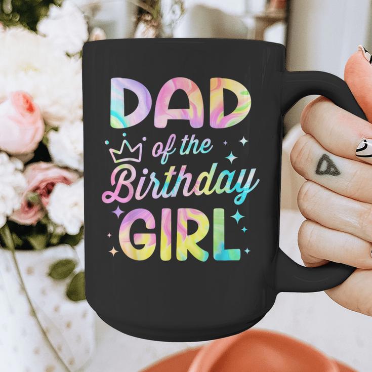 Dad Of The Birthday Girl Tie Dye Girl Bday Party Graphic Print Coffee Mug