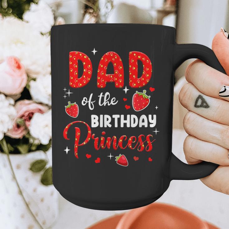 Dad Of The Birthday Princess Strawberry Theme Bday Party Graphic Print Coffee Mug