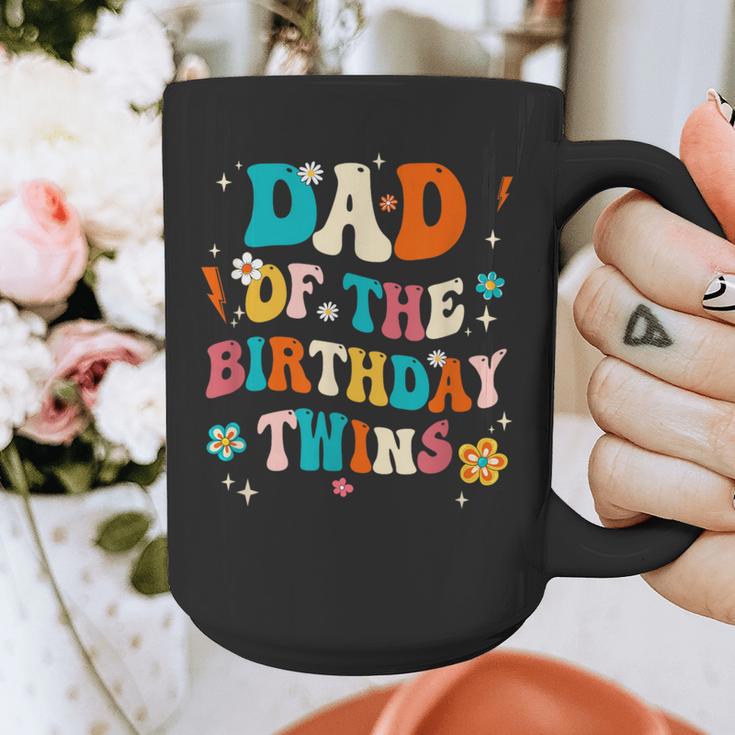 Dad Of The Birthday Twins Boys Girls Party Retro Bday Graphic Print Coffee Mug