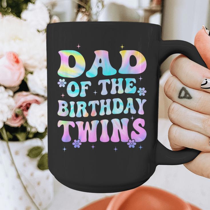 Dad Of The Birthday Twins Girls Kids Party Retro Bday Graphic Print Coffee Mug