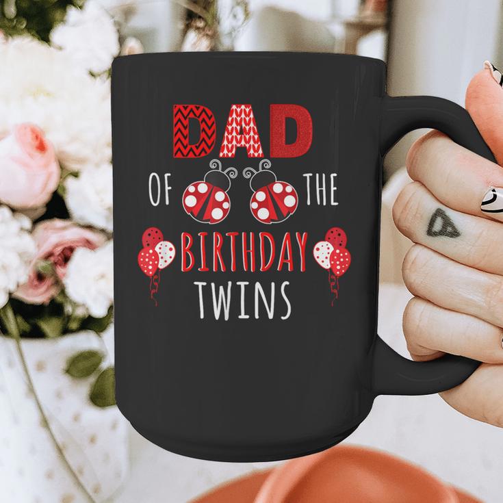 Dad Of The Birthday Twins Ladybug Birthday Family Matching Graphic Print Coffee Mug