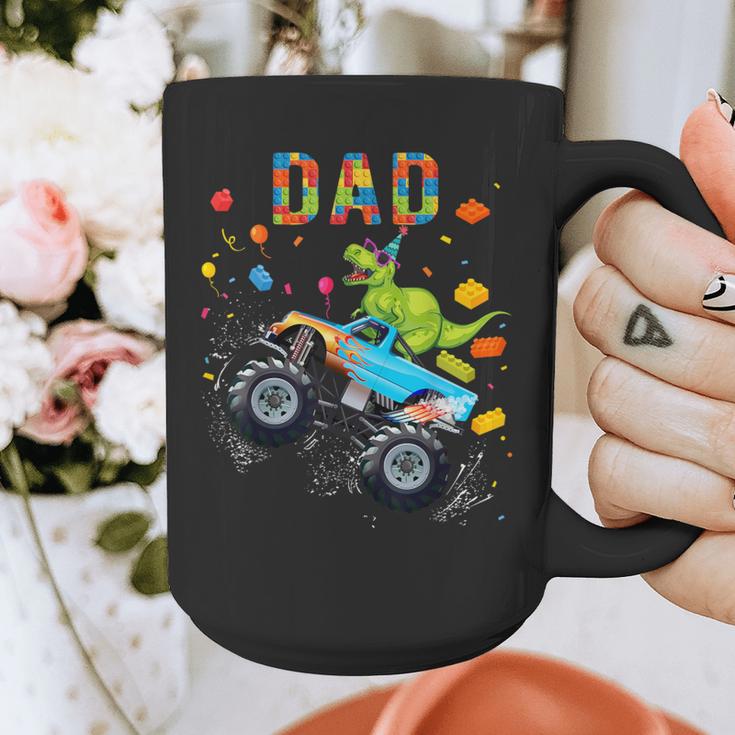Dad Building Blocks Monster Truck Dinosaur Birthday Graphic Print Coffee Mug