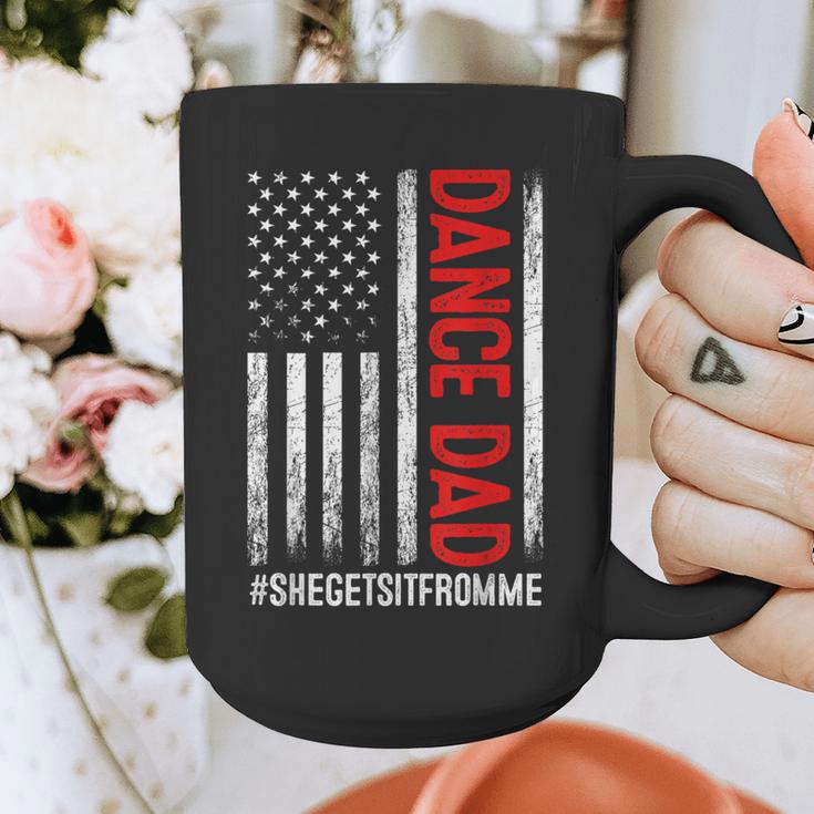 Dad Dance She Get It From Me Proud Dancer Dad USA Flag Men Graphic Print Coffee Mug