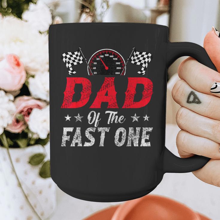 Dad Of The Fast One 1st Birthday Racing Car Family Graphic Print Coffee Mug