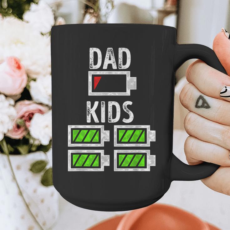 Dad Of Four Low Battery Father Of 4 Kids Dad Graphic Print Coffee Mug