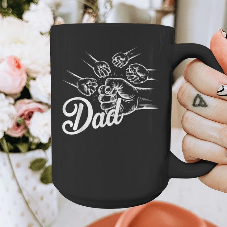 Dad Of Four Toddler Kids Fathers Day Fist Bump Family Graphic Print Coffee Mug