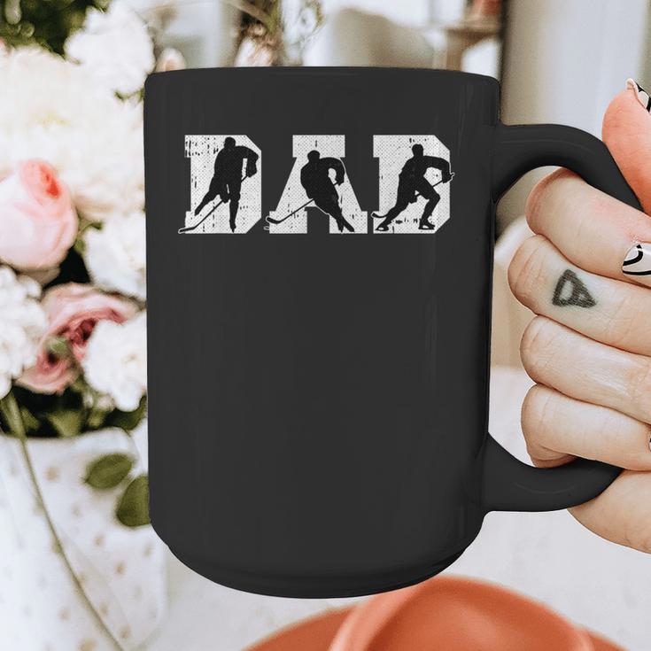 Dad Hockey Fathers Day Cool Sport Player Papa Dada Pops Graphic Print Coffee Mug