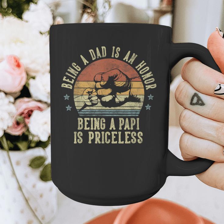 Being A Dad Is An Honor Being A Papi Is Priceless Papi Graphic Print Coffee Mug