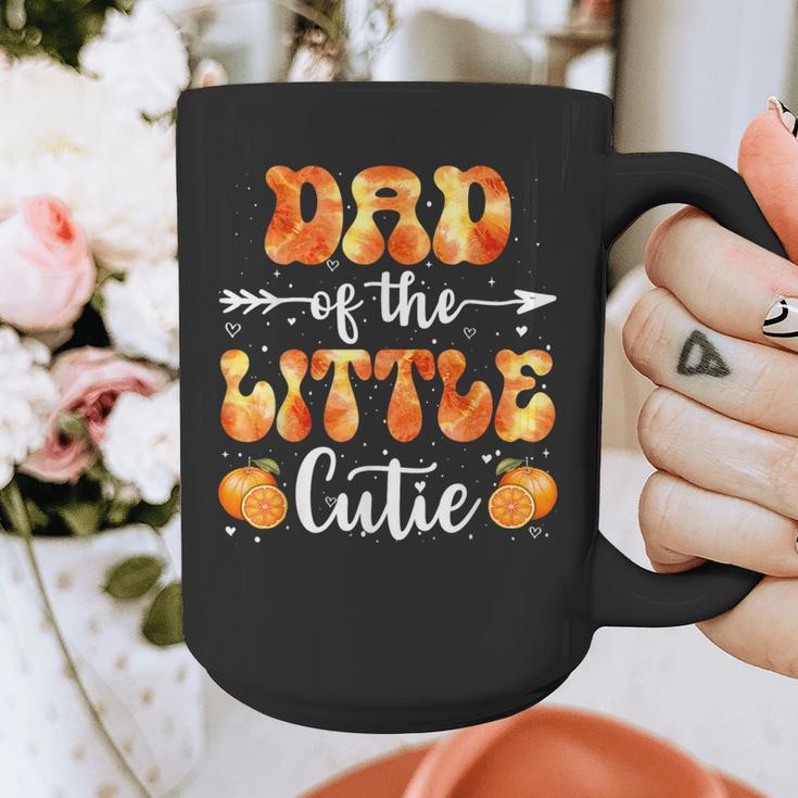 Dad Little Cutie Baby Shower Orange 1st Birthday Party Graphic Print Coffee Mug