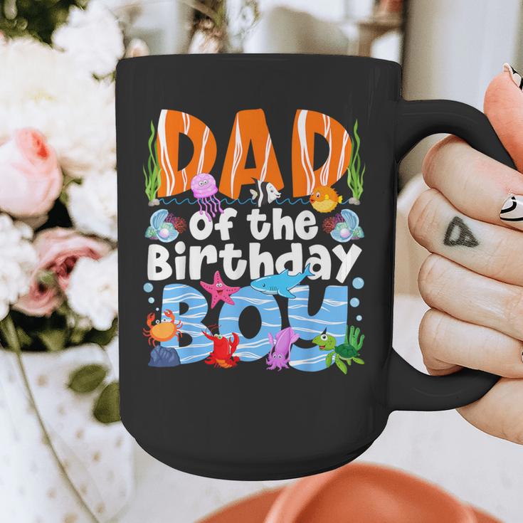 Dad Under Sea Birthday Party Boys Ocean Sea Animals Themed Graphic Print Coffee Mug