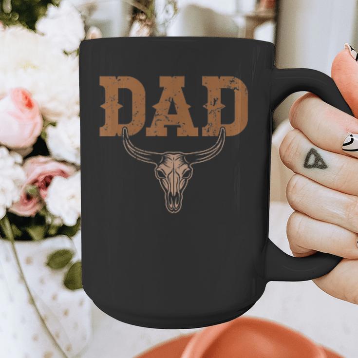 Dad Skull Fathers Day Shirt Western Rodeo Family Matching Graphic Print Coffee Mug