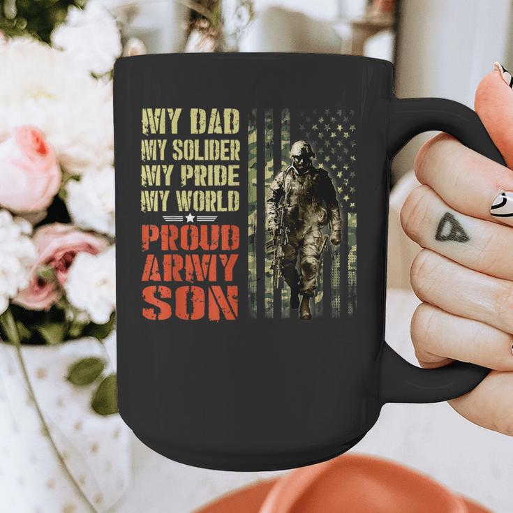My Dad Is A Soldier Hero Proud Army Son US Military Graphic Print Coffee Mug