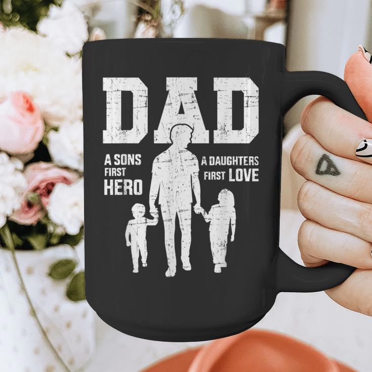 Dad Sons First Hero Daughter Love For Father's Day Graphic Print Coffee Mug Dad Sons First Hero Daughter Love For Father's Day Graphic Print Coffee Mug