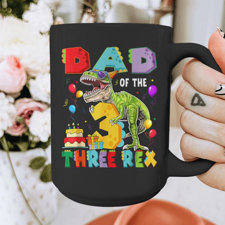 Dad Of The Three Rex 3Rd Birthday Boy Dinosaur T-Rex Graphic Print Coffee Mug