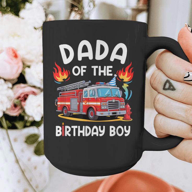 Dada Of The Birthday Boy Fire Truck Firefighter 1St Party Graphic Print Coffee Mug