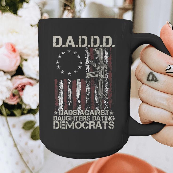Daddd Gun Dads Against Daughters Dating Democrats On Back Graphic Print Coffee Mug