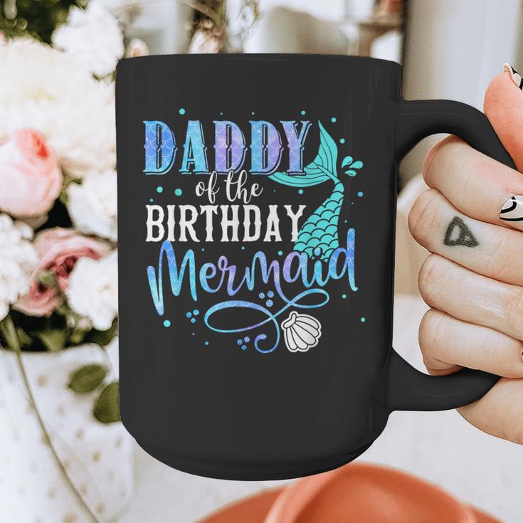 Daddy Of The Birthday Mermaid Family Matching Dad Papa Graphic Print Coffee Mug