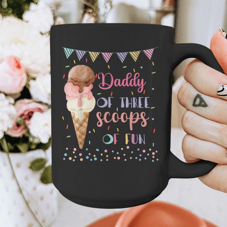 Daddy Dad Ice Cream Third Birthday Three Scoops Of Fun Graphic Print Coffee Mug Daddy Dad Ice Cream Third Birthday Three Scoops Of Fun Graphic Print Coffee Mug