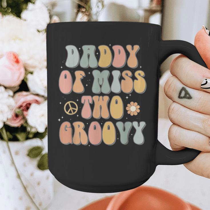 Daddy Dad Two Groovy Second Birthday Retro 2nd Bday Party Graphic Print Coffee Mug
