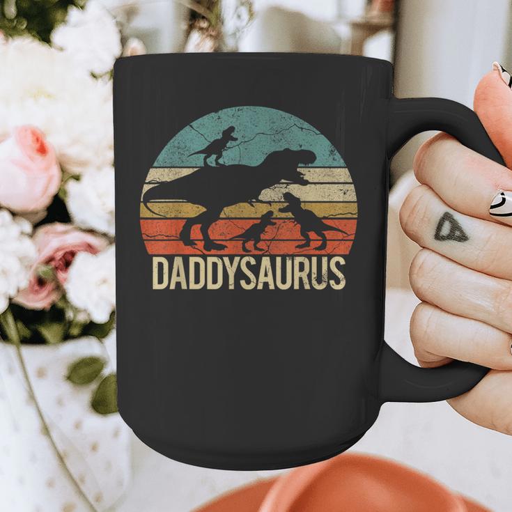 Daddy Dinosaur Daddysaurus 3 Three Kids Xmas Graphic Print Coffee Mug