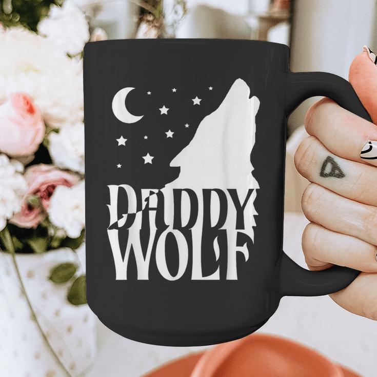 Daddy Wolf Matching Family Tribe Wolves Moon Graphic Print Coffee Mug