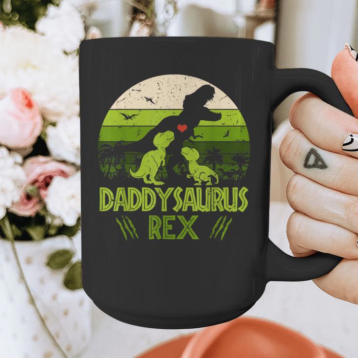 Daddysaurus Rex 2 Kids Sunset Tshirt For Fathers Day Graphic Print Coffee Mug