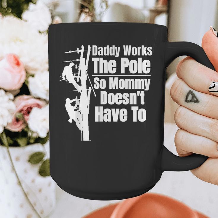 Dads Electrical Lineman Gear Husband & Lineman Wife Graphic Print Coffee Mug