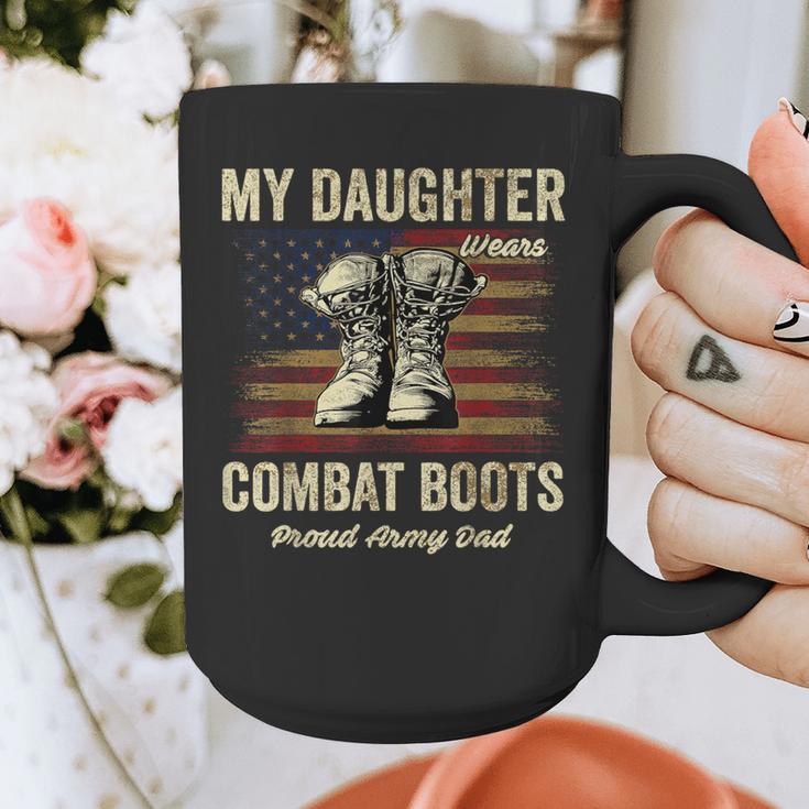 My Daughter Wears Combat Boots Proud Army Dad Veteran Day Graphic Print Coffee Mug