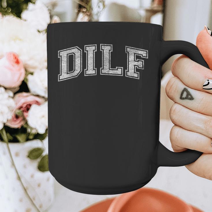 DILF Varsity Style DAD Older More Mature Men Graphic Print Coffee Mug DILF Varsity Style DAD Older More Mature Men Graphic Print Coffee Mug