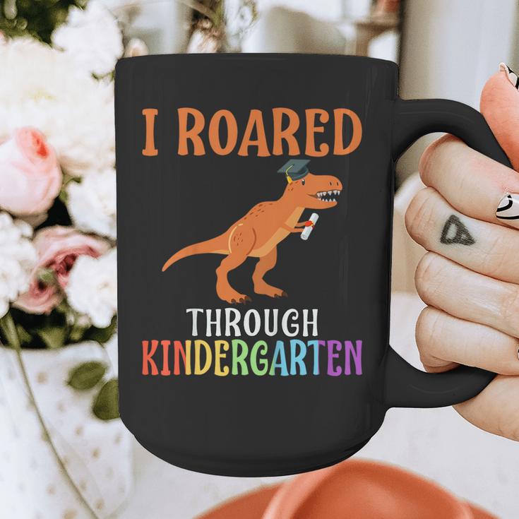 Dinosaur Graduation I Roared Through Kindergarten T-Shirt Graphic Print Coffee Mug