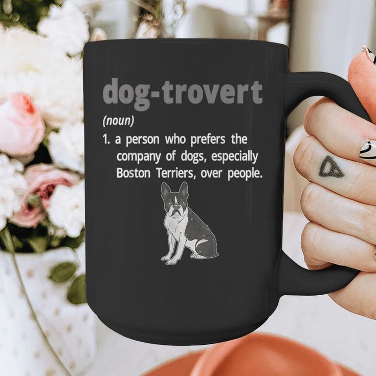 Dog-Trovert Boston Terrier Humor Definition Introvert Graphic Print Coffee Mug Dog-Trovert Boston Terrier Humor Definition Introvert Graphic Print Coffee Mug