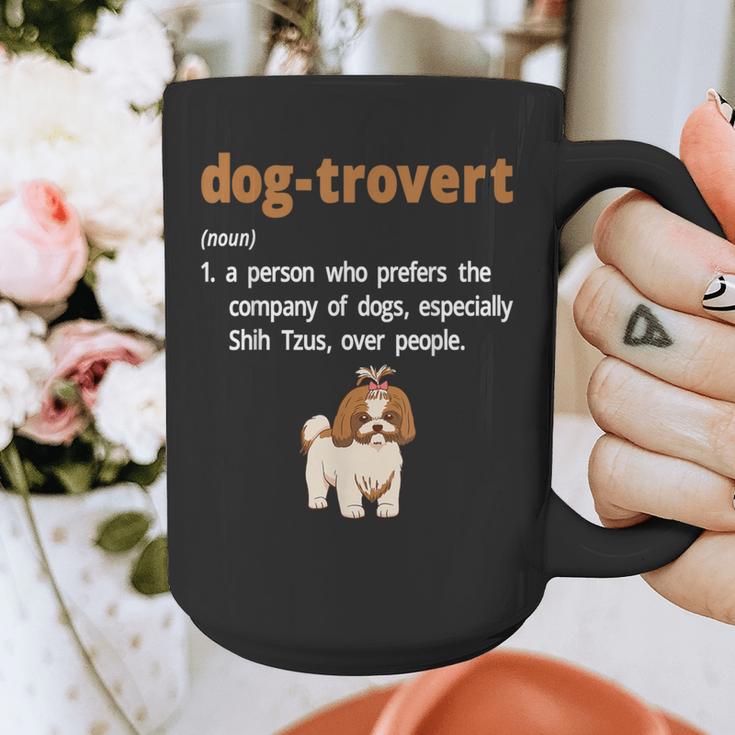 Dog-Trovert Shih Tzu Humor Definition Introvert Graphic Print Coffee Mug Dog-Trovert Shih Tzu Humor Definition Introvert Graphic Print Coffee Mug