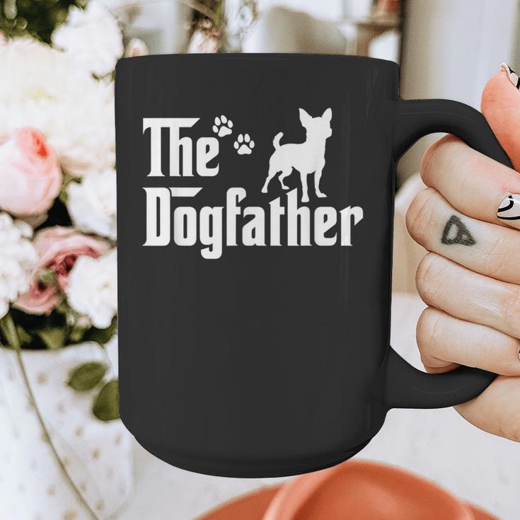 The Dogfather Tee Dad Dog Lover Chihuahua Graphic Print Coffee Mug