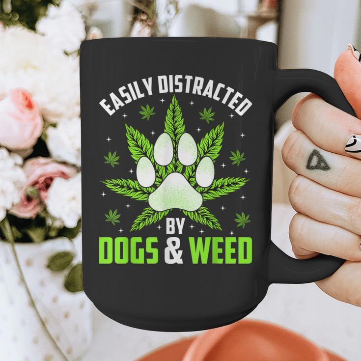 Dogs And Weed Dad Mom Dog Lover Cannabis Marijuana For Men Women Graphic Print Coffee Mug