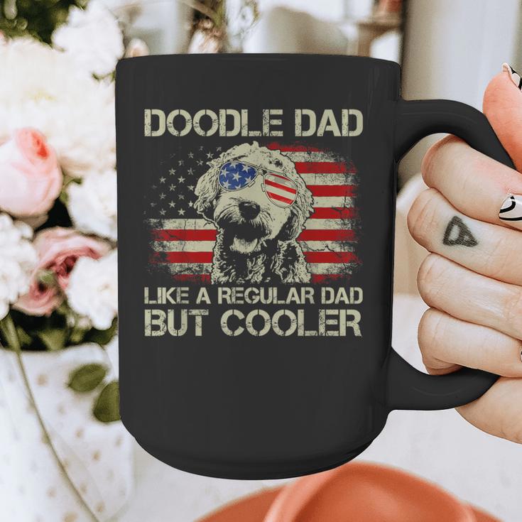 Doodle Dad Goldendoodle Regular Dad But Cooler American Flag Graphic Print Coffee Mug