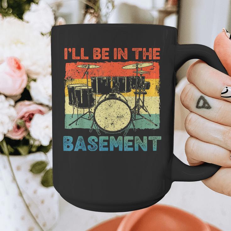 Drumming Basement Drum Set Drummer Rock Dad Grandpa Graphic Print Coffee Mug