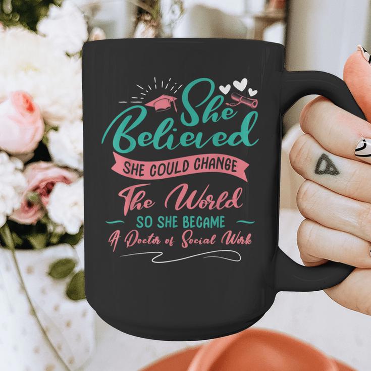 DSW Graduation So She Became A Doctor Of Social Work Graphic Print Coffee Mug