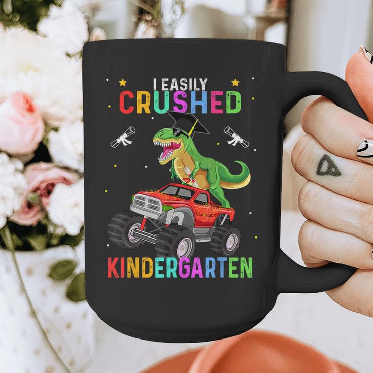 I Easily Crushed Kindergarten Graduation 2022 Truck Dinosaur Graphic Print Coffee Mug