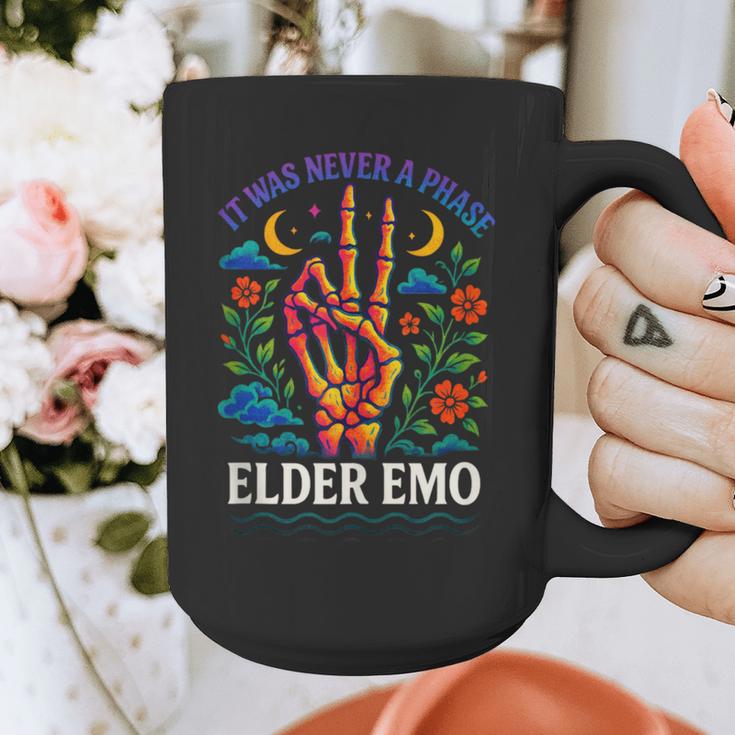 Elder Emo Nostalgia Skeleton Hand Graphic Print Coffee Mug