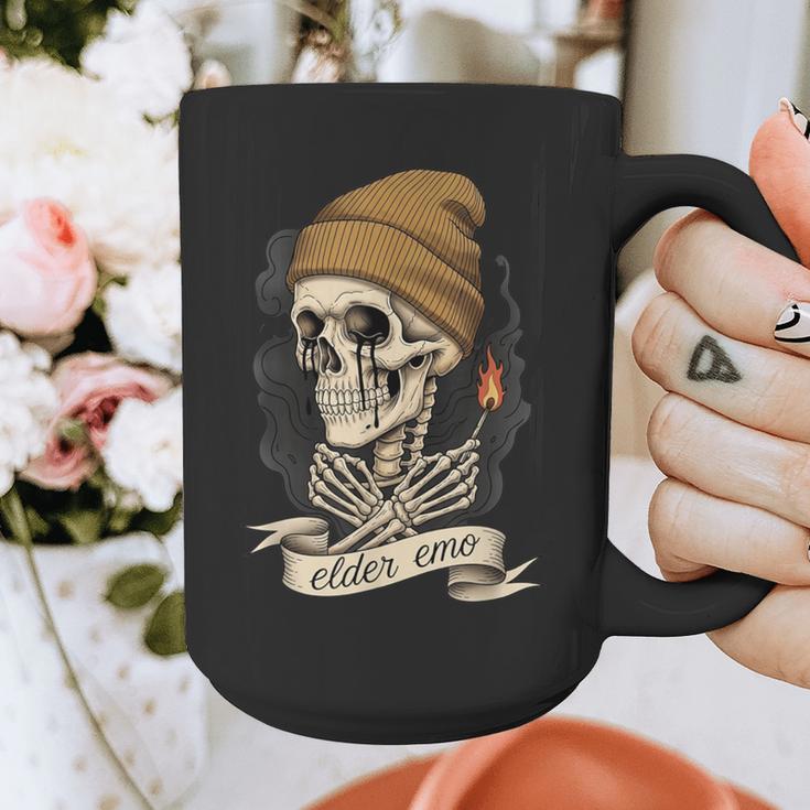 Elder Emo Skeleton Beanie Nostalgia Scene Aesthetic Graphic Print Coffee Mug Elder Emo Skeleton Beanie Nostalgia Scene Aesthetic Graphic Print Coffee Mug