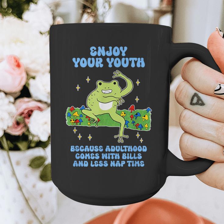 Enjoy Adulthood Comes With Bills Nostalgia Regret Graphic Print Coffee Mug