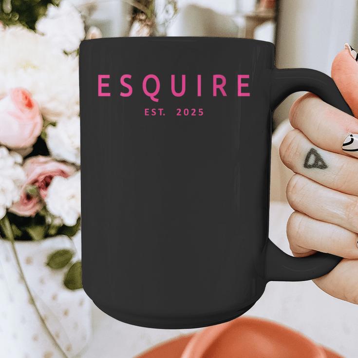 Esquire Est 2025 Women Lawyer Attorney Law School Graduation Graphic Print Coffee Mug