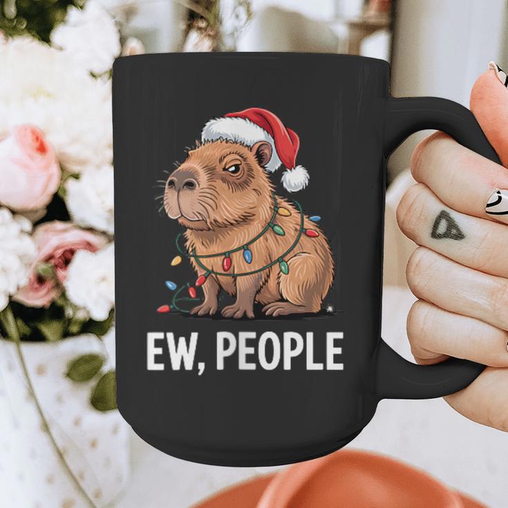 Ew People Capybara Christmas Lights Introvert Humor Graphic Print Coffee Mug