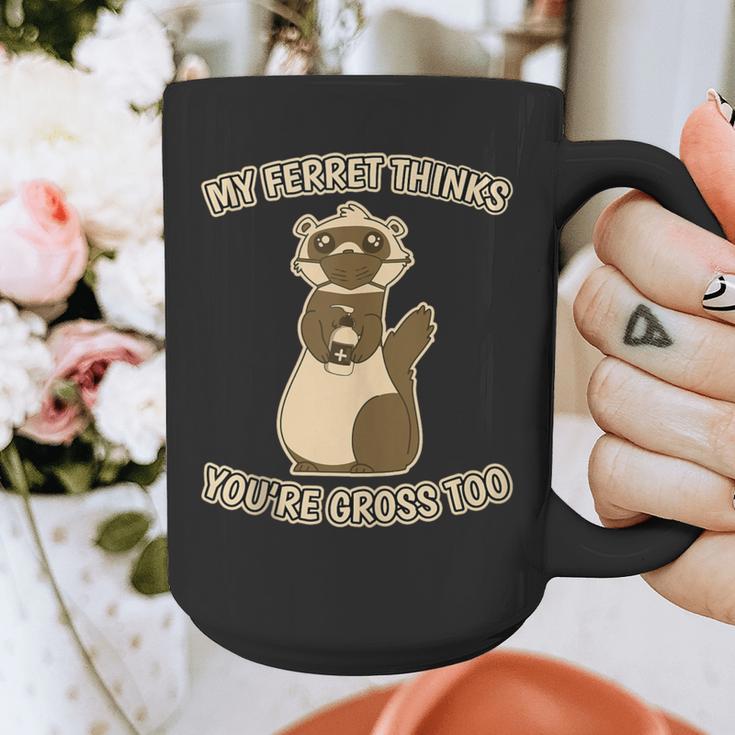 Ew People Ferret Saying Mask Introvert Ferrets Graphic Print Coffee Mug