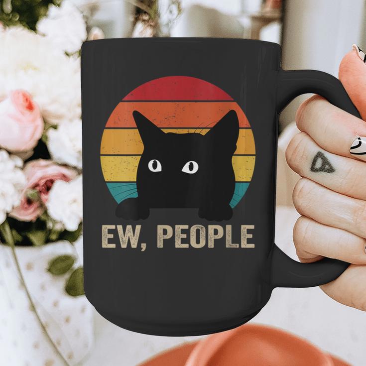 Ew People Introvert Cat Lover Cat Lady Vintage Graphic Print Coffee Mug