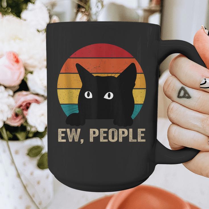Ew People Introvert Cat Lover Cat Lady Vintage Graphic Print Coffee Mug